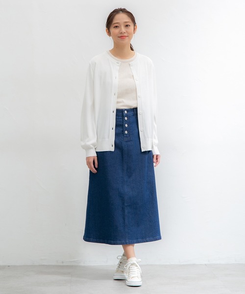 Honeys(ハニーズ)の「デニムロングスカート(デニムスカート・レディース・ライトインディゴブルー/ワンウォッシュ・M/S/LL/L)」の7枚目の写真