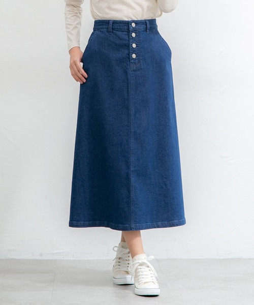 Honeys(ハニーズ)の「デニムロングスカート(デニムスカート・レディース・ライトインディゴブルー/ワンウォッシュ・M/S/LL/L)」の15枚目の写真