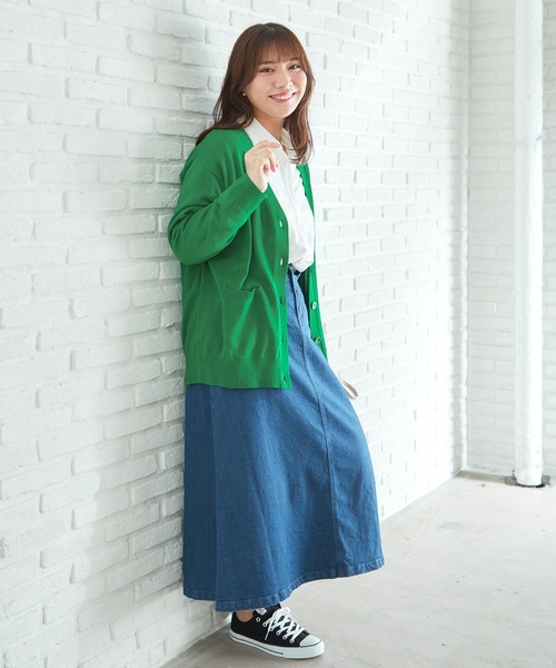 Honeys(ハニーズ)の「デニムロングスカート(デニムスカート・レディース・ライトインディゴブルー/ワンウォッシュ・M/S/LL/L)」の5枚目の写真