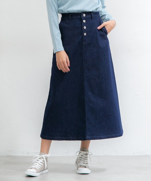 Honeys(ハニーズ)の「デニムロングスカート(デニムスカート・レディース・ライトインディゴブルー/ワンウォッシュ・M/S/LL/L)」の10枚目の写真