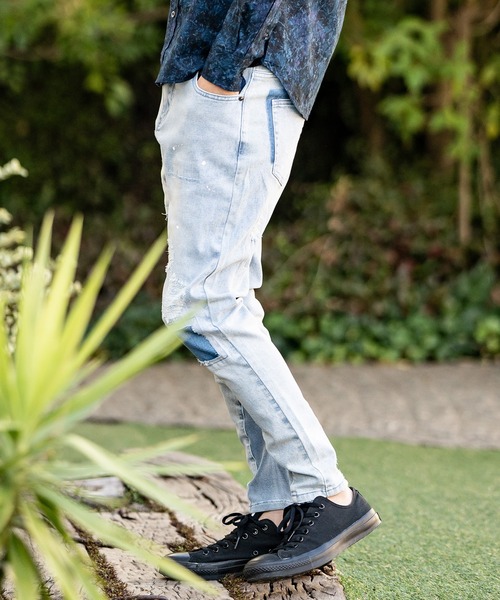 極美品　レペット　デニム CAMBIO（カンビオ）の「mp10785-Damage Repair Splash Hem Rib