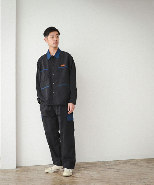UNIVERSAL OVERALL（ユニバーサルオーバーオール）の「UNIVERSAL OVERALL × BEAMS / 別注 カバー コーチ ジャケット 23SS（ブルゾン・メンズ・ブラック/ネイビー/ベージュ・X-LARGE/SMALL/LARGE/MEDIUM）」の4枚目の写真