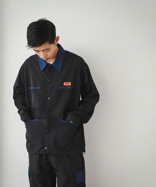 UNIVERSAL OVERALL（ユニバーサルオーバーオール）の「UNIVERSAL OVERALL × BEAMS / 別注 カバー コーチ ジャケット 23SS（ブルゾン・メンズ・ブラック/ネイビー/ベージュ・X-LARGE/SMALL/LARGE/MEDIUM）」の5枚目の写真