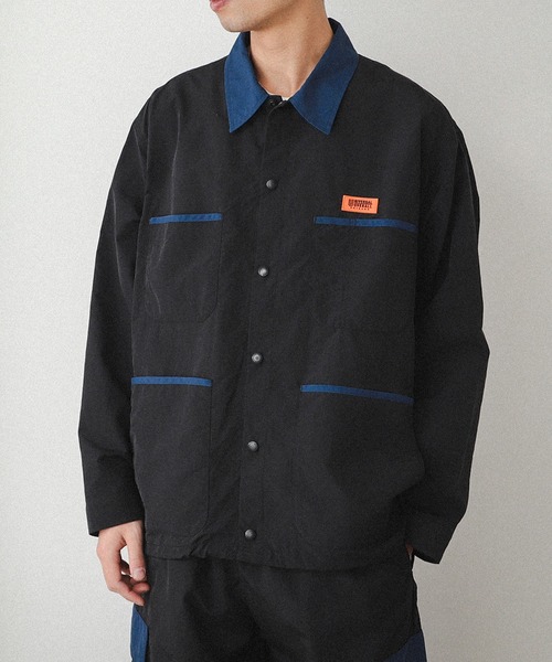 UNIVERSAL OVERALL（ユニバーサルオーバーオール）の「UNIVERSAL OVERALL × BEAMS / 別注 カバー コーチ ジャケット 23SS（ブルゾン・メンズ・ブラック/ネイビー/ベージュ・X-LARGE/SMALL/LARGE/MEDIUM）」の2枚目の写真