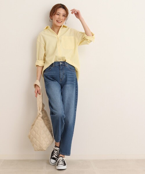 SHOO・LA・RUE（シューラルー）の「◆一本は揃えておくべき◎デニムテーパードパンツ（デニムパンツ・レディース・ライトブルー/ホワイト/ネイビー・10/05/03/04/01/02）」の21枚目の写真