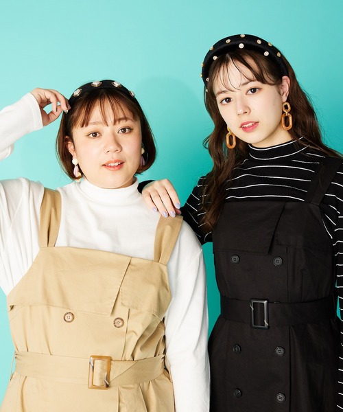 PUNYUS（プニュズ）の「トレンチ風ワンピース（ワンピース・レディース・ブラック/ベージュ・1/2/3/4）」の7枚目の写真