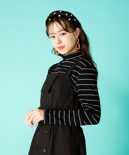 PUNYUS（プニュズ）の「トレンチ風ワンピース（ワンピース・レディース・ブラック/ベージュ・1/2/3/4）」の8枚目の写真