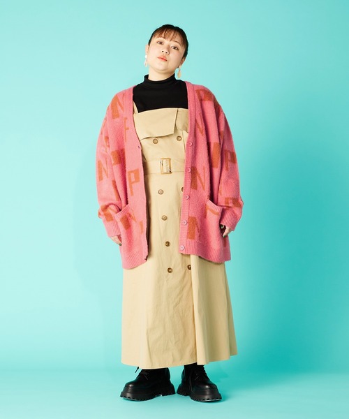 PUNYUS（プニュズ）の「トレンチ風ワンピース（ワンピース・レディース・ブラック/ベージュ・1/2/3/4）」の12枚目の写真