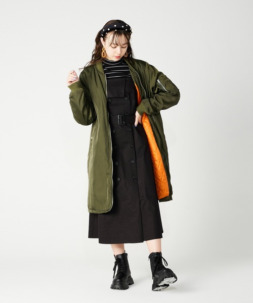 PUNYUS（プニュズ）の「トレンチ風ワンピース（ワンピース・レディース・ブラック/ベージュ・1/2/3/4）」の13枚目の写真