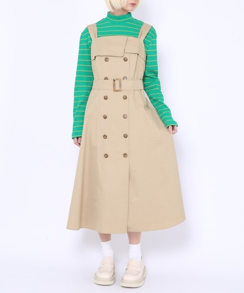 PUNYUS（プニュズ）の「トレンチ風ワンピース（ワンピース・レディース・ブラック/ベージュ・1/2/3/4）」の15枚目の写真