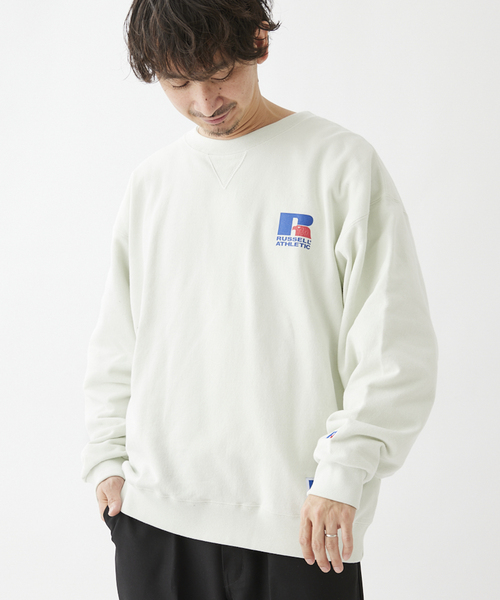 Russell Athletic(ラッセルアスレティック)の「【RUSSELL ATHLETIC / ラッセル アスレティック】別注 ロゴ スウェット(スウェット・メンズ・ライトグレー/オレンジ/アイボリー・MEDIUM/LARGE)」の8枚目の写真