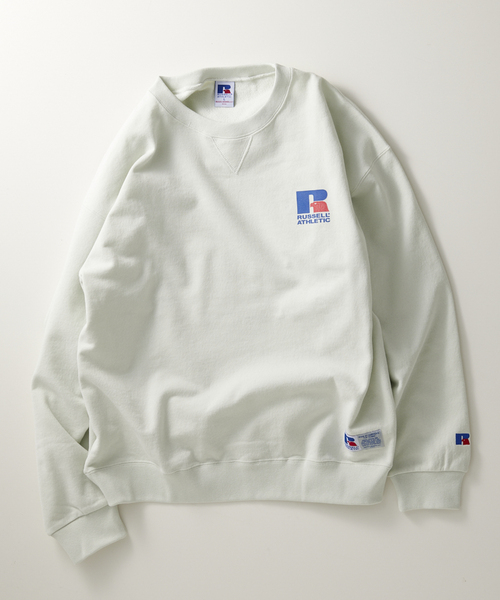 Russell Athletic(ラッセルアスレティック)の「【RUSSELL ATHLETIC / ラッセル アスレティック】別注 ロゴ スウェット(スウェット・メンズ・ライトグレー/オレンジ/アイボリー・MEDIUM/LARGE)」の10枚目の写真