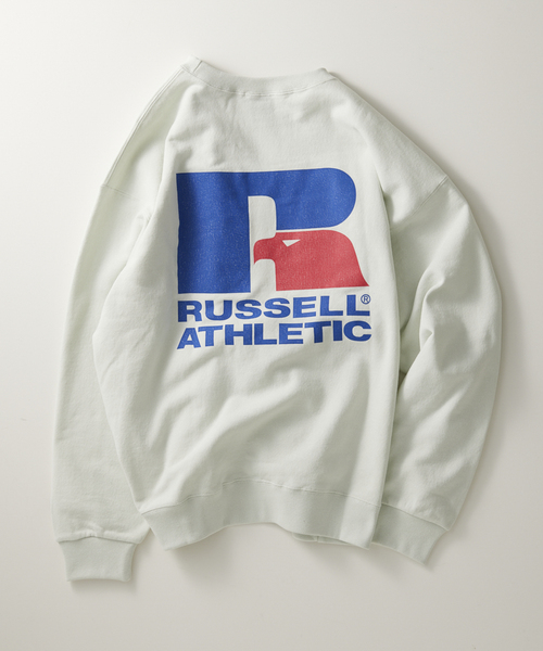Russell Athletic(ラッセルアスレティック)の「【RUSSELL ATHLETIC / ラッセル アスレティック】別注 ロゴ スウェット(スウェット・メンズ・ライトグレー/オレンジ/アイボリー・MEDIUM/LARGE)」の12枚目の写真