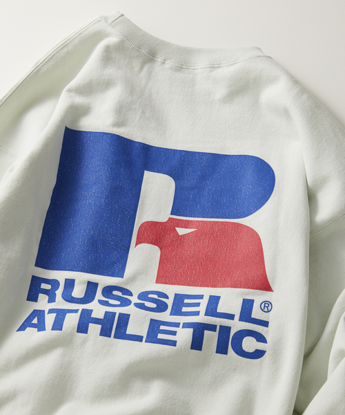 Russell Athletic(ラッセルアスレティック)の「【RUSSELL ATHLETIC / ラッセル アスレティック】別注 ロゴ スウェット(スウェット・メンズ・ライトグレー/オレンジ/アイボリー・MEDIUM/LARGE)」の13枚目の写真