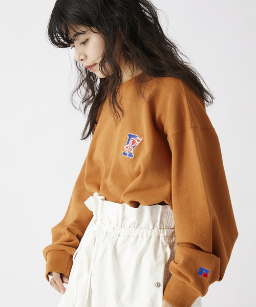 Russell Athletic(ラッセルアスレティック)の「【RUSSELL ATHLETIC / ラッセル アスレティック】別注 ロゴ スウェット(スウェット・メンズ・ライトグレー/オレンジ/アイボリー・MEDIUM/LARGE)」の18枚目の写真