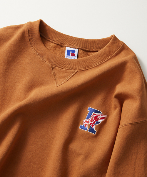Russell Athletic(ラッセルアスレティック)の「【RUSSELL ATHLETIC / ラッセル アスレティック】別注 ロゴ スウェット(スウェット・メンズ・ライトグレー/オレンジ/アイボリー・MEDIUM/LARGE)」の21枚目の写真