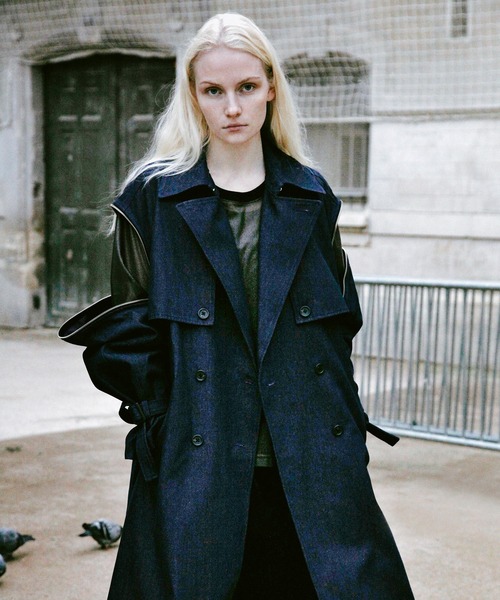 NOISE MAKER（ノイズメーカー）の「【2WAY】オーバーサイズデニムトレンチコート（トレンチコート・レディース・ネイビー・38/36）」の22枚目の写真