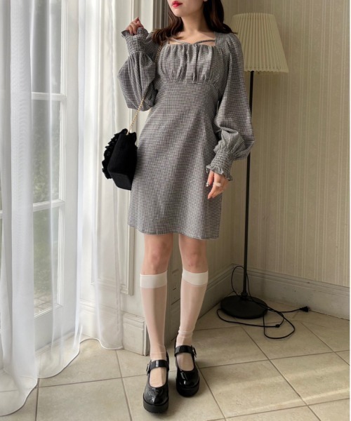 OLIVE des OLIVE（オリーブデオリーブ）の「ツイードフリルショルダー　1031120120（ショルダーバッグ・レディース・ブラック/チェック/アイボリー/サックスブルー・FREE）」の13枚目の写真