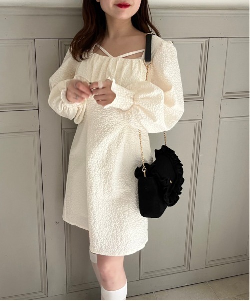 OLIVE des OLIVE（オリーブデオリーブ）の「ツイードフリルショルダー　1031120120（ショルダーバッグ・レディース・ブラック/チェック/アイボリー/サックスブルー・FREE）」の17枚目の写真