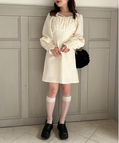 OLIVE des OLIVE（オリーブデオリーブ）の「ツイードフリルショルダー　1031120120（ショルダーバッグ・レディース・ブラック/チェック/アイボリー/サックスブルー・FREE）」の18枚目の写真