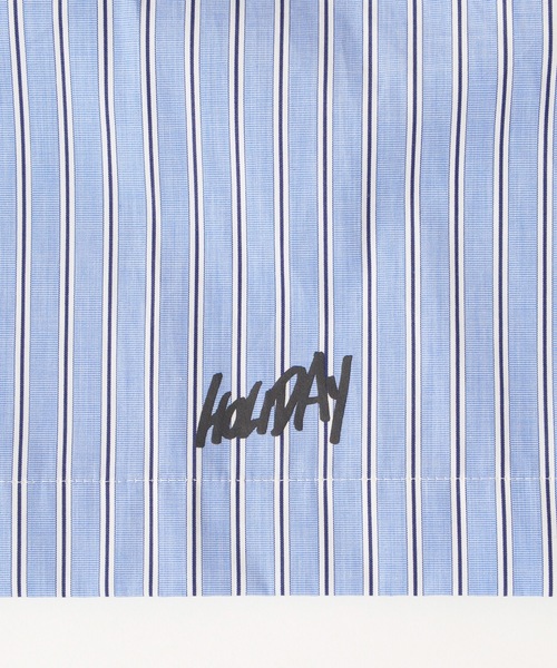 HOLIDAY（ホリデイ）の「CROPPED STRIPE SHIRT クロップドストライプシャツ（シャツ/ブラウス・レディース・ブルー・ONE SIZE）」の10枚目の写真