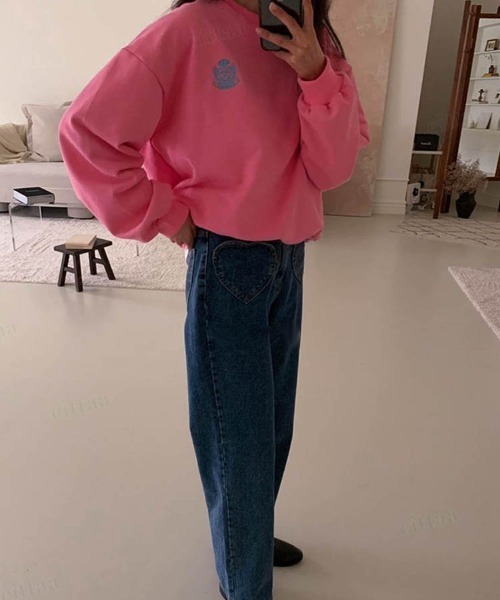 Dalfwin（ダールフィン）の「シャーベットカラーリーフ刺繍ロゴスウェット（スウェット・レディース・ピンク/ブルー/イエロー/アイボリー・FREE）」の16枚目の写真