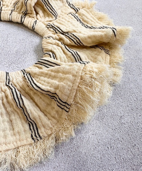 CALMIA（カルミア）の「ダブルガーゼフレアカラー/kids（付け襟・キッズ・ライトブルー/クリーム・FREE）」の7枚目の写真