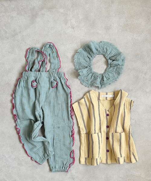 CALMIA（カルミア）の「ダブルガーゼフレアカラー/kids（付け襟・キッズ・ライトブルー/クリーム・FREE）」の4枚目の写真