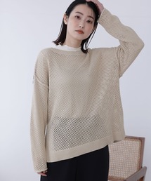 メッシュステッチニットプルオーバー / 185872