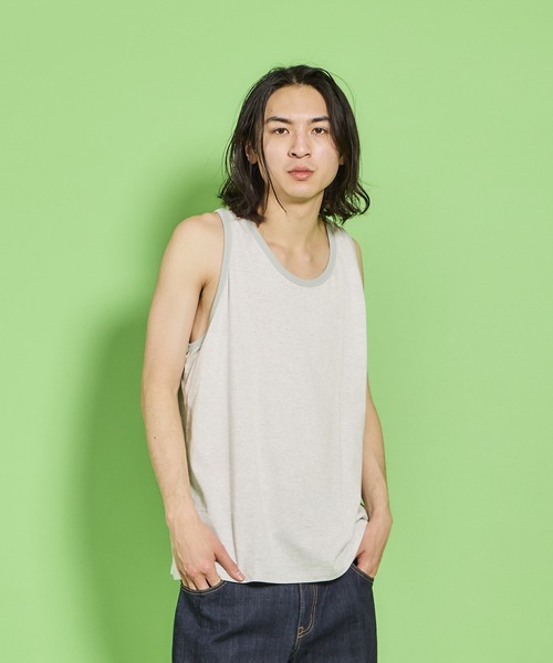 COMMON EDUCATION（コモンエデュケーション）の「MINI STRIPE TANK TOP /ミニ ストライプ タンクトップ（タンクトップ・メンズ・ネイビー/ホワイト・SMALL/MEDIUM/LARGE/X-LARGE）」の15枚目の写真