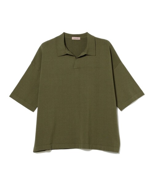 BEAMS LIGHTS(ビームスライツ)の「BEAMS LIGHTS / スキッパー ニットポロシャツ(ポロシャツ・メンズ・グリーン系その他2/ブラック・LARGE/SMALL/MEDIUM)」の9枚目の写真
