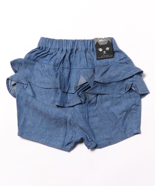 nino(ニノ)の「デニムペプラムショートパンツ(デニムパンツ・キッズ・ネイビー・110cm/120cm/100cm)」の2枚目の写真