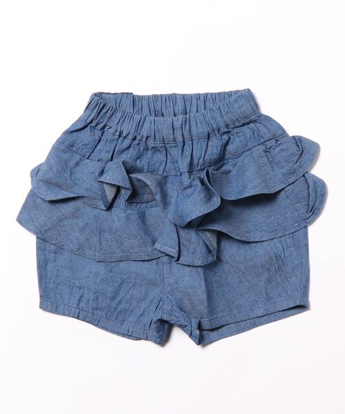 nino(ニノ)の「デニムペプラムショートパンツ(デニムパンツ・キッズ・ネイビー・110cm/120cm/100cm)」の3枚目の写真