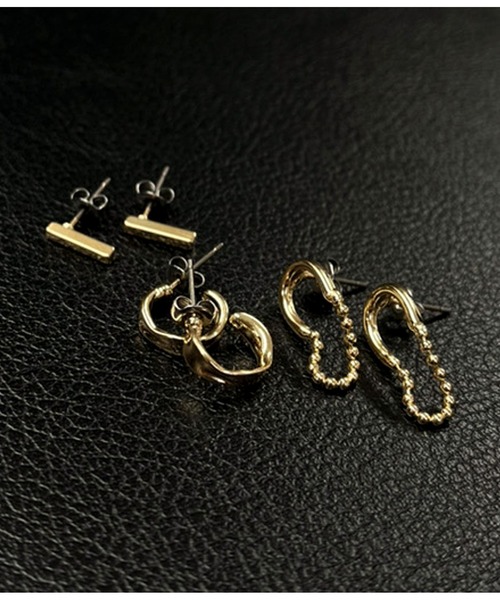 ANAP（アナップ）の「3セットピアス（ピアス（両耳用）・レディース・シルバー/ゴールド・FREE）」の2枚目の写真