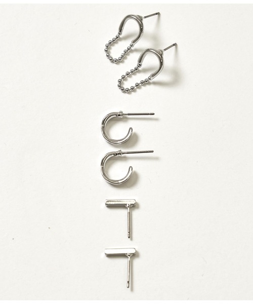 ANAP（アナップ）の「3セットピアス（ピアス（両耳用）・レディース・シルバー/ゴールド・FREE）」の5枚目の写真