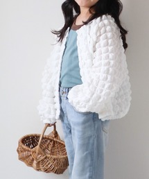 CIAOPANIC TYPY（チャオパニックティピー）の「【KIDS】ポップコーンボリュームショートカーディガン（カーディガン/ボレロ・キッズ）」