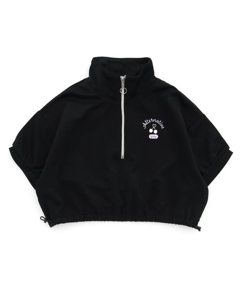 algy（アルジー）の「【吸水速乾】ジップトップス（Tシャツ/カットソー・キッズ・ブラック/オフホワイト/ラベンダー・XX-SMALL/X-SMALL/SMALL/MEDIUM）」の2枚目の写真