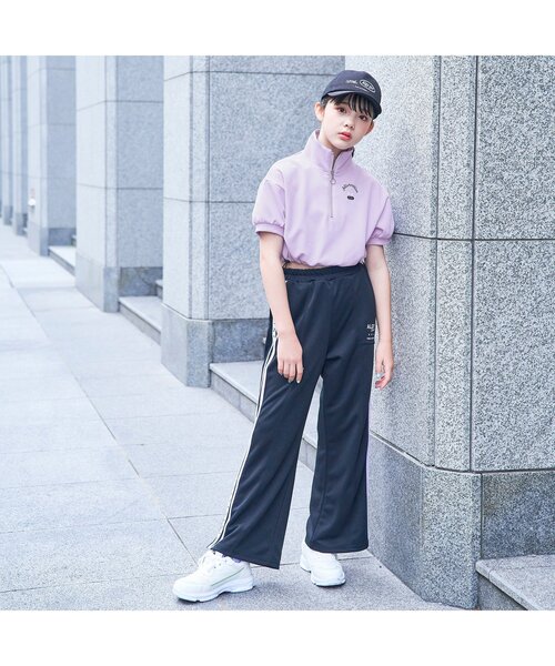 algy（アルジー）の「【吸水速乾】ジップトップス（Tシャツ/カットソー・キッズ・ブラック/オフホワイト/ラベンダー・XX-SMALL/X-SMALL/SMALL/MEDIUM）」の4枚目の写真