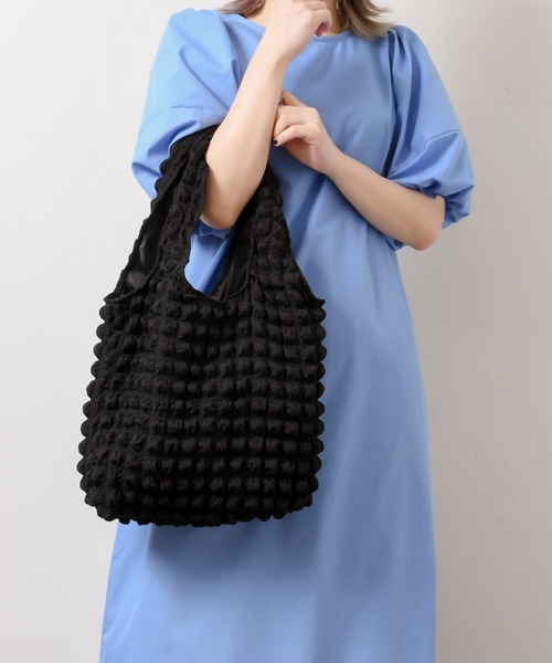 SVEC（シュベック）の「ポップコーン トートバッグ（トートバッグ・レディース・アイボリー/ブルー/パープル/ブラック・FREE）」の2枚目の写真