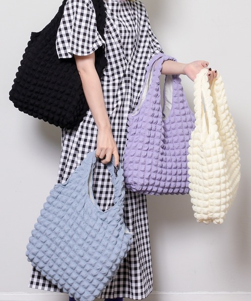 SVEC（シュベック）の「ポップコーン トートバッグ（トートバッグ・レディース・アイボリー/ブルー/パープル/ブラック・FREE）」の20枚目の写真