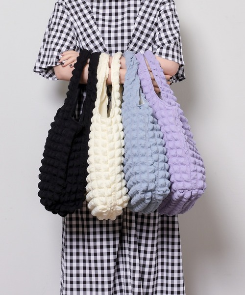 SVEC（シュベック）の「ポップコーン トートバッグ（トートバッグ・レディース・アイボリー/ブルー/パープル/ブラック・FREE）」の22枚目の写真