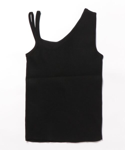 ANAP（アナップ）の「アシンメトリーノースリーブトップスカットソー（タンクトップ・レディース・イエロー×グリーン/アイボリー/ブラック・FREE）」の11枚目の写真