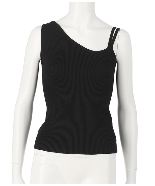 ANAP（アナップ）の「アシンメトリーノースリーブトップスカットソー（タンクトップ・レディース・イエロー×グリーン/アイボリー/ブラック・FREE）」の8枚目の写真