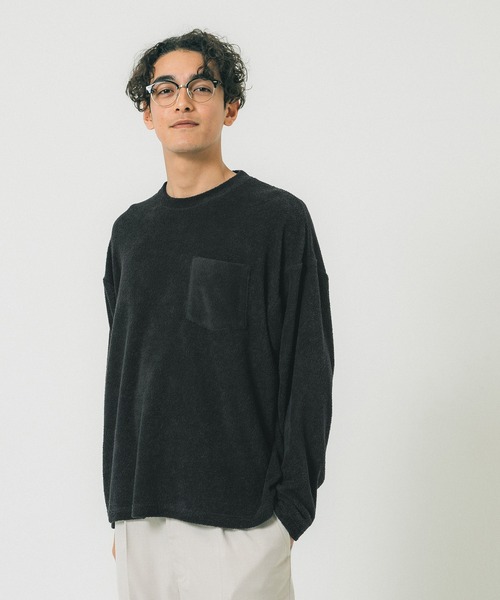 coca(coca)(コカ)の「メンズパイル地長袖Tシャツ(Tシャツ/カットソー・メンズ・ネイビー/ブラック/アイボリー・M/L/XL)」の8枚目の写真