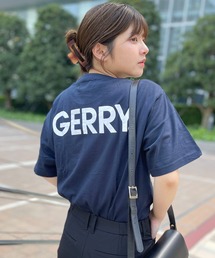 GERRY ジェリー ブランド ロゴ 胸ポケット バックプリント 刺繍 クルーネック 半袖 Tシャツ ティーシャツ