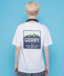 GERRY ジェリー ブランド ロゴ 胸ポケット バックプリント 刺繍 クルーネック 半袖 Tシャツ ティーシャツ
