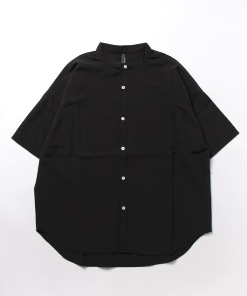 THISIS(ディスイズ)の「ポリストレッチ ルーズフィット バンドカラーシャツ レディース(シャツ/ブラウス・レディース・チャコール/サックスブルー/グリーン/ブラック/ホワイト/パープル/ネイビー/グレイッシュベージュ・LARGE/X-LARGE/MEDIUM)」の15枚目の写真