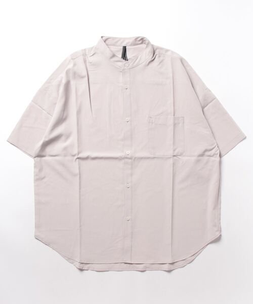THISIS(ディスイズ)の「ポリストレッチ ルーズフィット バンドカラーシャツ レディース(シャツ/ブラウス・レディース・チャコール/サックスブルー/グリーン/ブラック/ホワイト/パープル/ネイビー/グレイッシュベージュ・LARGE/X-LARGE/MEDIUM)」の13枚目の写真
