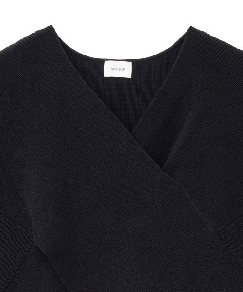 MANOF（マノフ）の「FRONT CROSS KNIT TOPS（Tシャツ/カットソー・レディース・アイボリー/ブラック・FREE）」の17枚目の写真