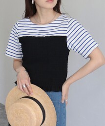 【WEB限定】ボーダー+ビスチェ風プルオーバー